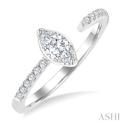 Marquise Shape Diamond Fashion Open Ring