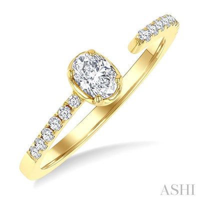 Oval Shape Diamond Fashion Open Ring