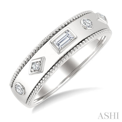 Mixed Shape Bezel Set Diamond Fashion Band