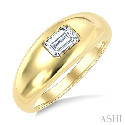 Emerald Shape East-West Diamond Fashion Ring
