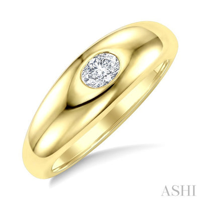 Oval Shape East-West Diamond Fashion Ring