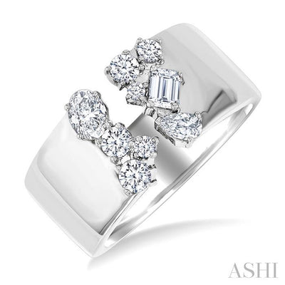 Bold Mixed Shape Diamond Fashion Open Band
