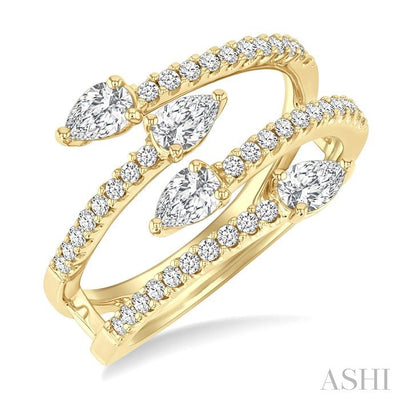 Pear Shape Diamond Fashion Open Ring