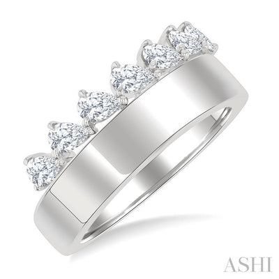 Pear Shape Diamond Fashion Wide Band