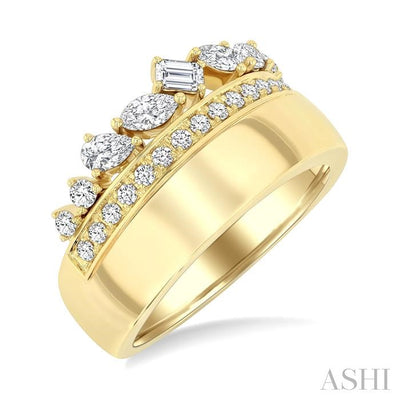 Bold Mixed Shape Diamond Fashion Ring