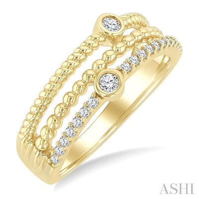 Bead Bijuox Round Shape Three Row Diamond Band