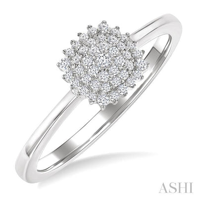 Cushion Shape Petite Cluster Diamond Fashion Ring