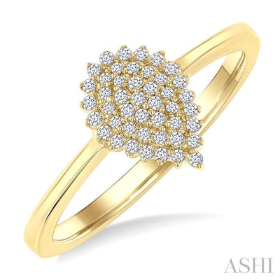 Pear Shape Petite Cluster Diamond Fashion Ring