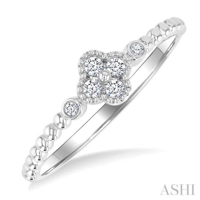 Bead Clover Petite Diamond Fashion Ring
