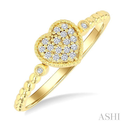 Bead Bijoux Heart Shape Petite Diamond Fashion Ring