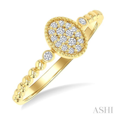 Bead Bijoux Oval Shape Petite Diamond Fashion Ring