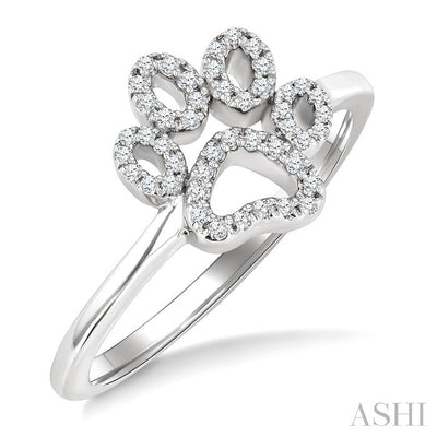 Dog Paw Petite Diamond Fashion Ring