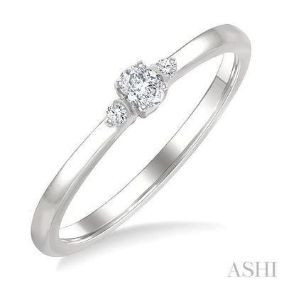 Oval Shape 3 Stone Petite Diamond Ring