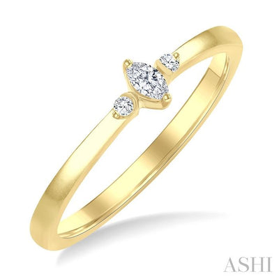 Marquise Shape 3 Stone Petite Diamond Ring