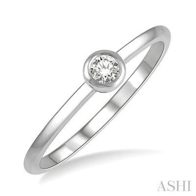 Stackable Bezel Set Petite Diamond Fashion Promise Ring