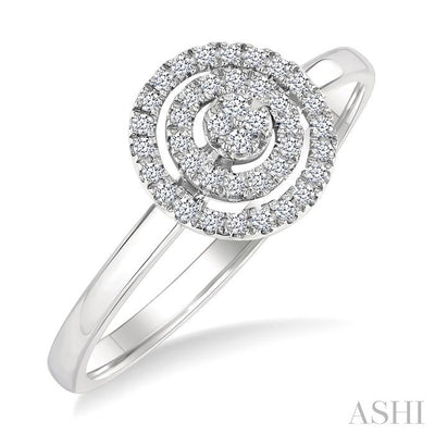 Round Shape Petite Halo Diamond Fashion Ring