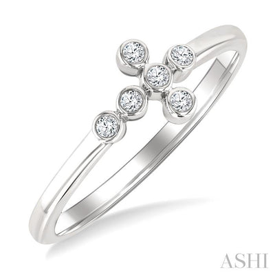 Bezel Cross Petite Diamond Fashion Ring