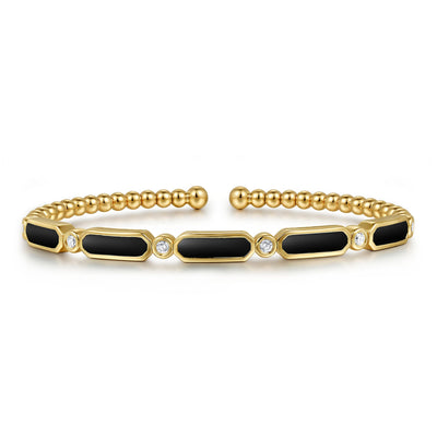 Bujukan Black Onyx & Diamond Bangle Bracelet