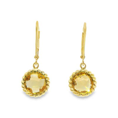 Citrine Lever Back Earrings
