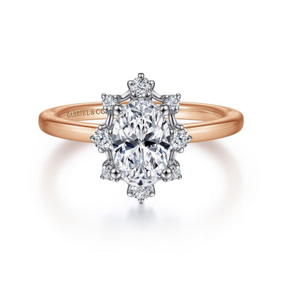 Oval Diamond Halo Engagement Ring