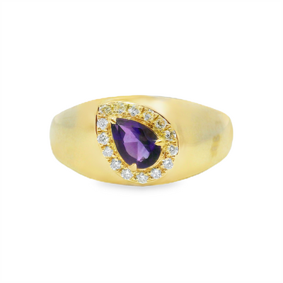Amethyst & Diamond Fashion Ring