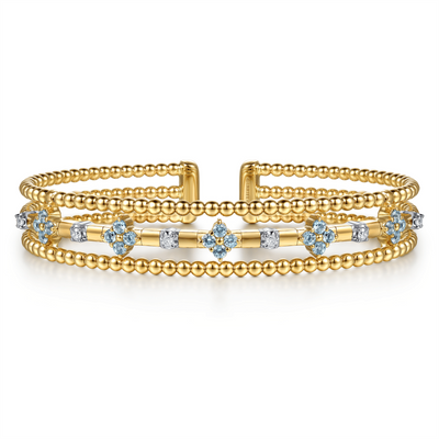 Bujukan Blue Topaz & Diamond Bangle Bracelet