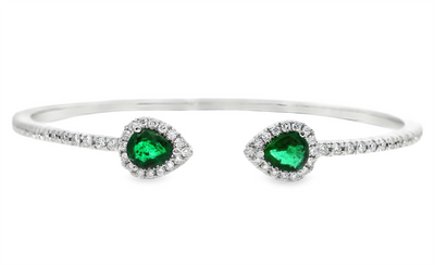 Emerald & Diamond Bangle Bracelet