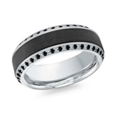 Men's Carbon Fiber & Diamond Wedding Ring