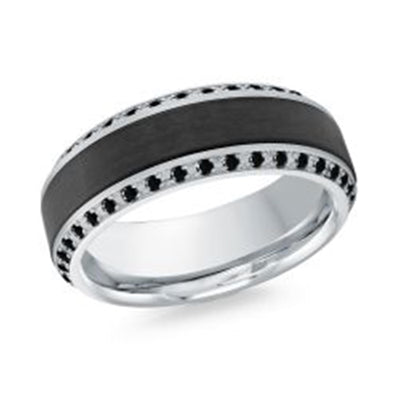 Men's Carbon Fiber & Diamond Wedding Ring