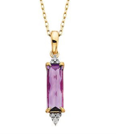 Amethyst & Diamond Pendant