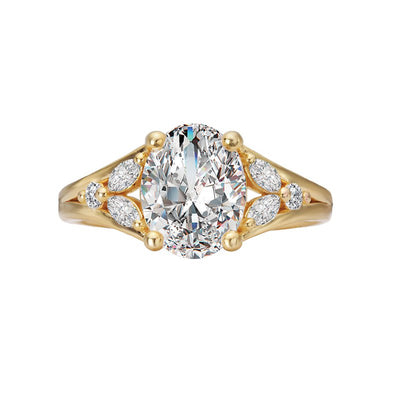 Oval Diamond Split Shank Engagement Ring