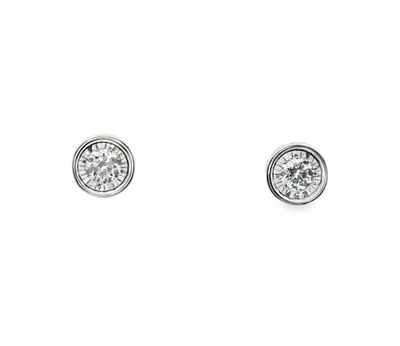 Diamond Bezel Stud Earrings