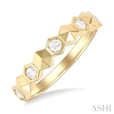 Stackable Hexagon Shape Diamond Fashion Ring
