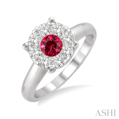 Round Shape Lovebright Gemstone & Diamond Ring