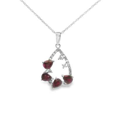 Ruby & Diamond Teardrop Pendant