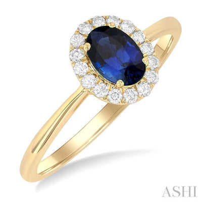 Oval Shape Gemstone & Halo Diamond Ring