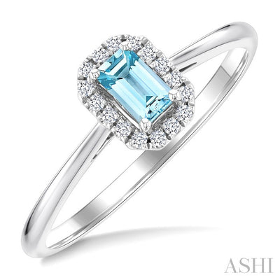 Emerald Shape Gemstone & Halo Diamond Ring