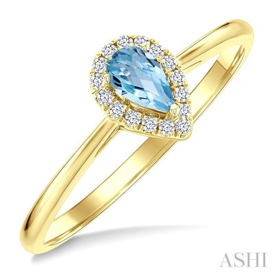 Pear Shape Gemstone & Halo Diamond Ring