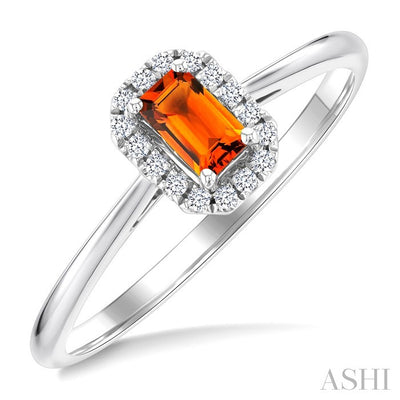 Emerald Shape Gemstone & Halo Diamond Ring