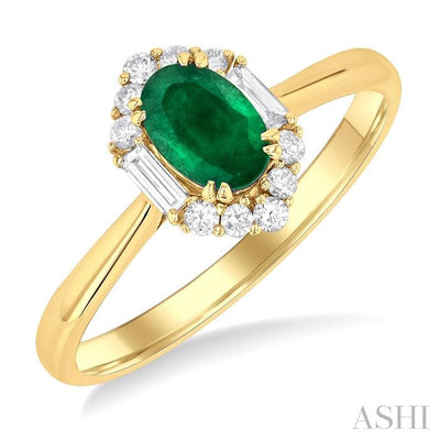 Oval Shape Gemstone & Halo Diamond Ring