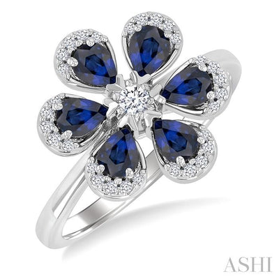 Blossom Pear Shape Gemstone & Diamond Fashion Ring