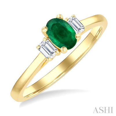 Oval Shape Gemstone & Diamond Ring
