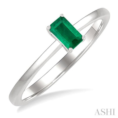 Emerald Shape Gemstone Solitaire Ring
