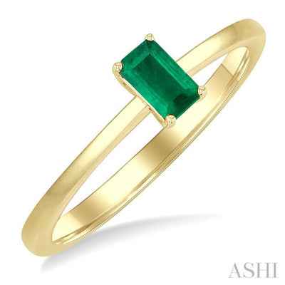 Emerald Shape Gemstone Solitaire Ring
