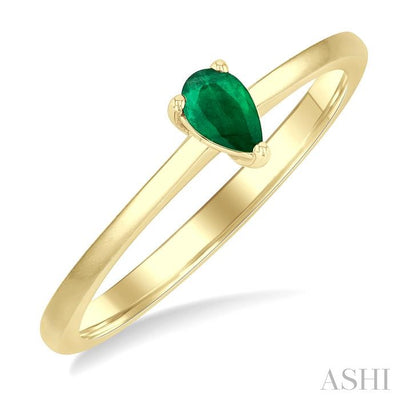 Pear Shape Gemstone Solitaire Ring