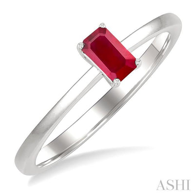 Emerald Shape Gemstone Solitaire Ring