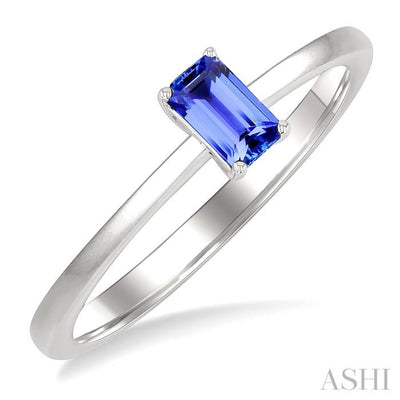 Emerald Shape Gemstone Solitaire Ring