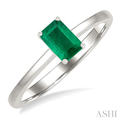 Emerald Shape Gemstone Solitaire Ring