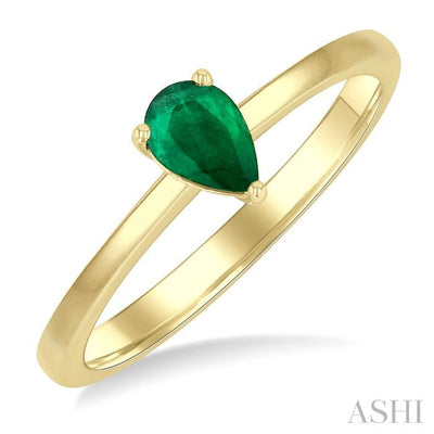 Pear Shape Gemstone Solitaire Ring