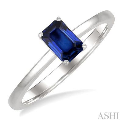 Emerald Shape Gemstone Solitaire Ring